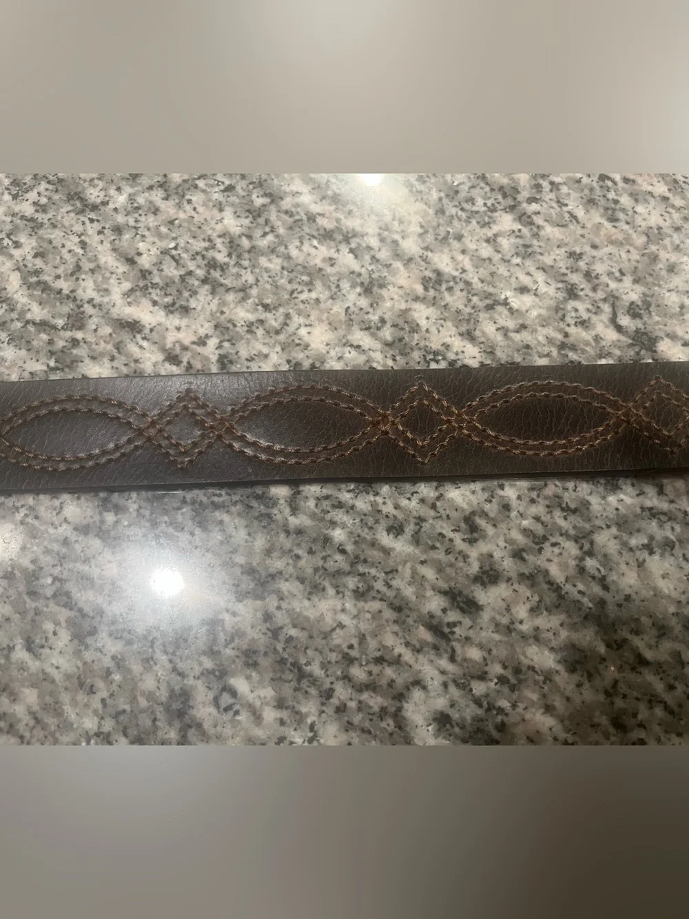 Wrangler Dark Brown Leather Belt with Contrast Stitching